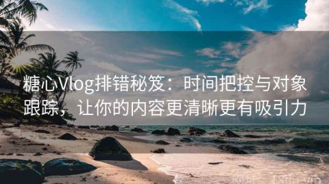 糖心Vlog排错秘笈：时间把控与对象跟踪，让你的内容更清晰更有吸引力