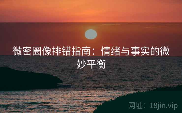 微密圈像排错指南：情绪与事实的微妙平衡
